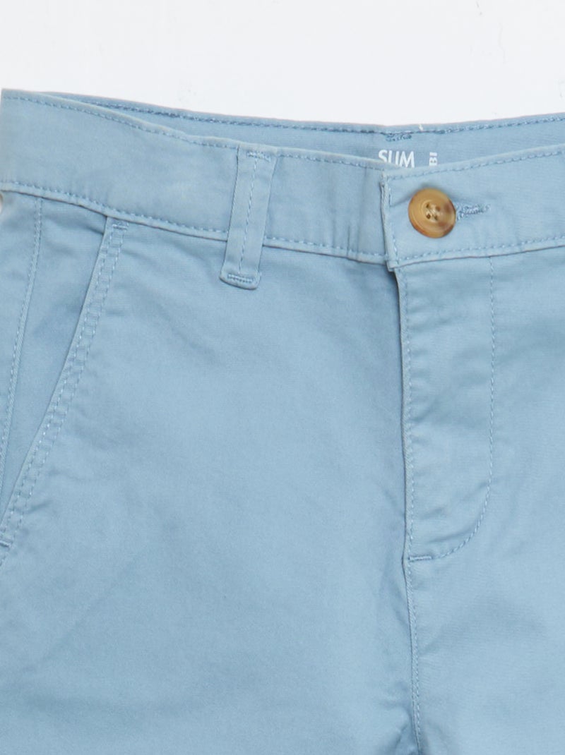 Slim-fit chino Blauw - Kiabi