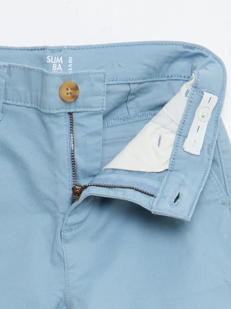 Slim-fit chino Blauw - Kiabi