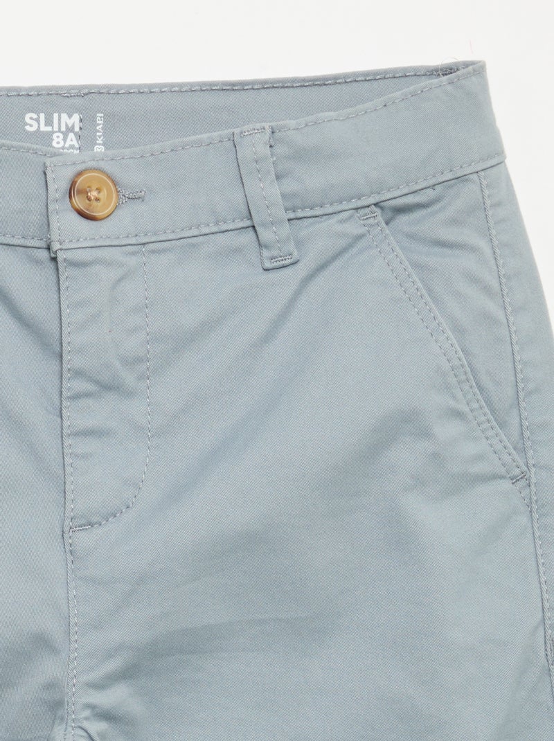 Slim-fit chino Blauw - Kiabi