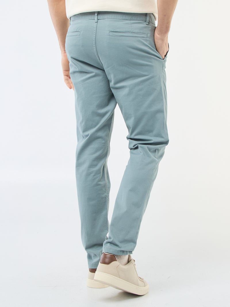 Slim-fit chino Blauw - Kiabi