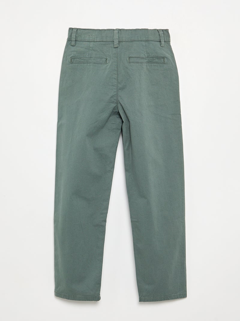 Slim-fit chino Groen - Kiabi