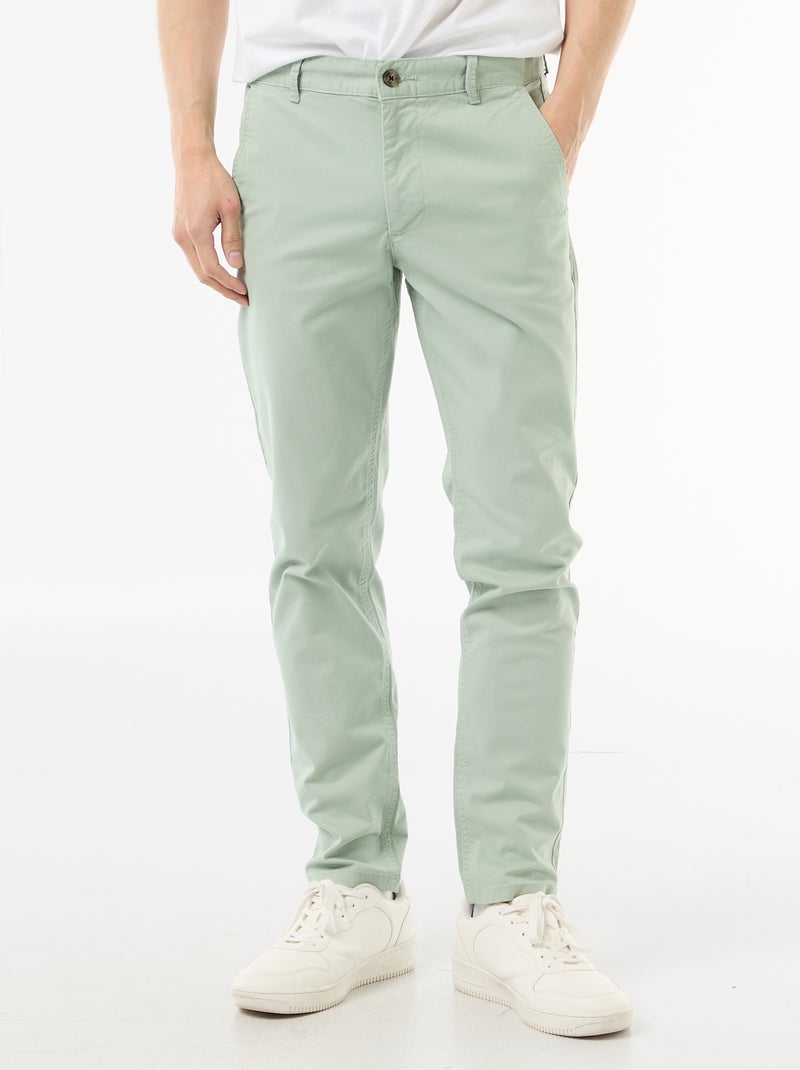 Slim-fit chino Groen - Kiabi