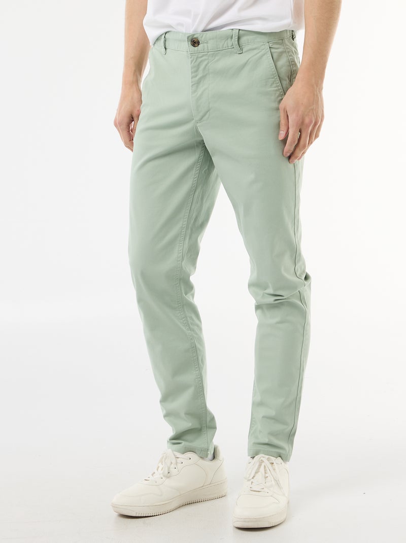 Slim-fit chino Groen - Kiabi