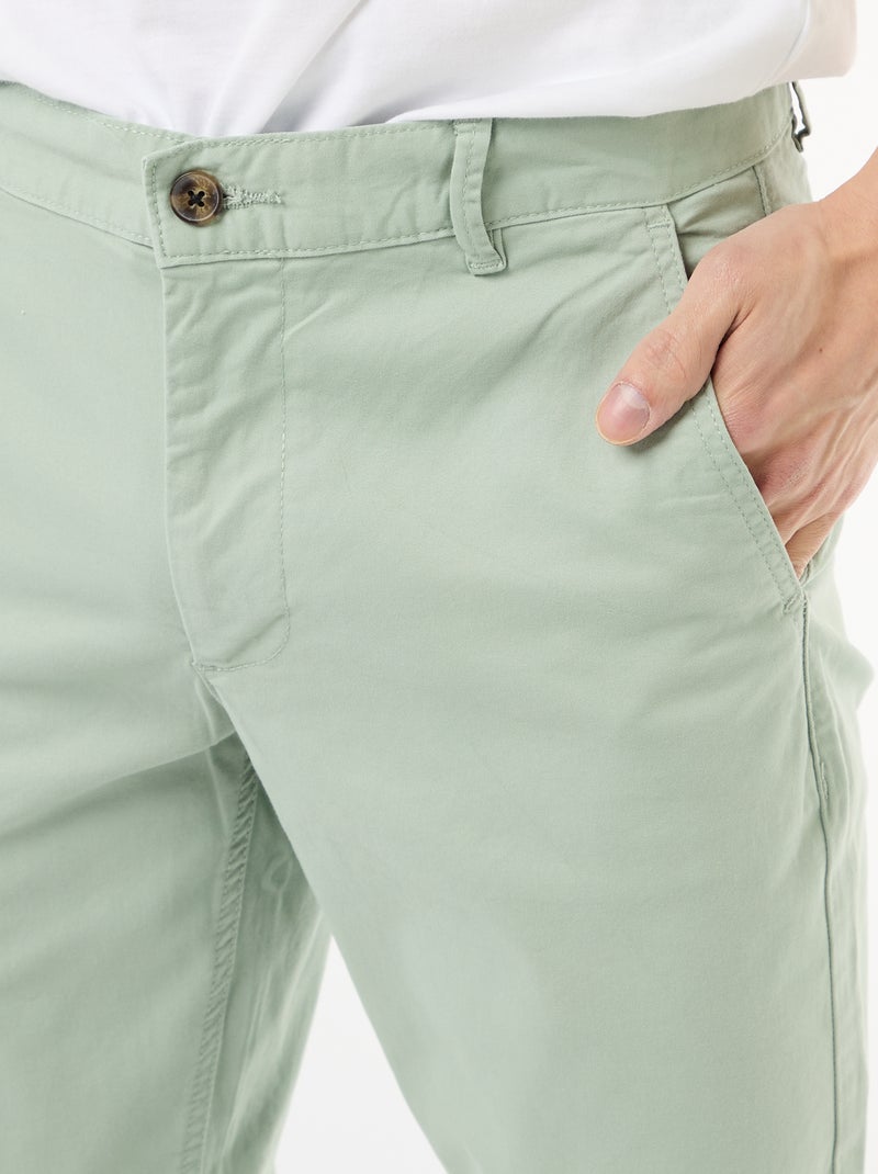 Slim-fit chino Groen - Kiabi
