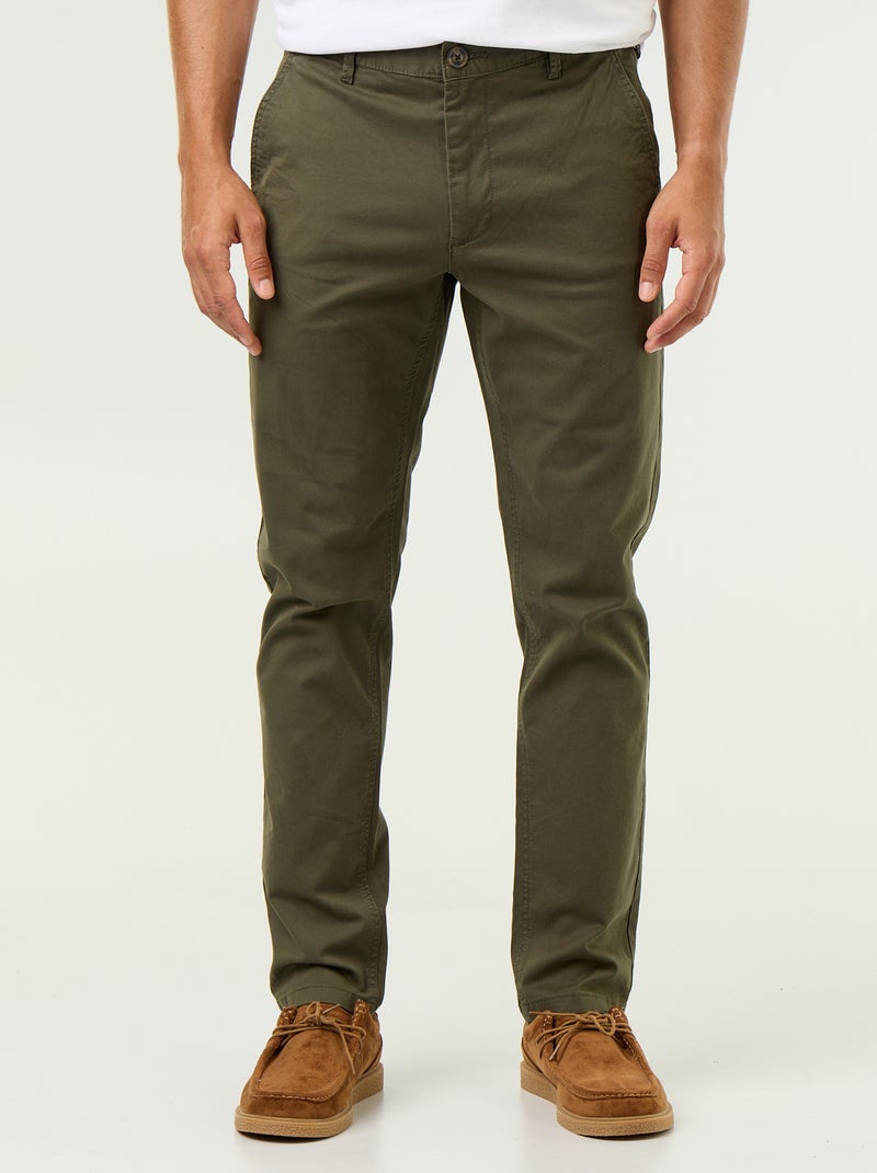 Slim-fit chino Groen - Kiabi