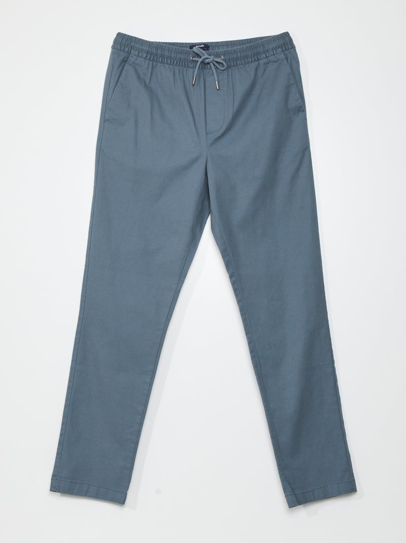 Slim-fit chino in joggingmodel GRIJS - Kiabi