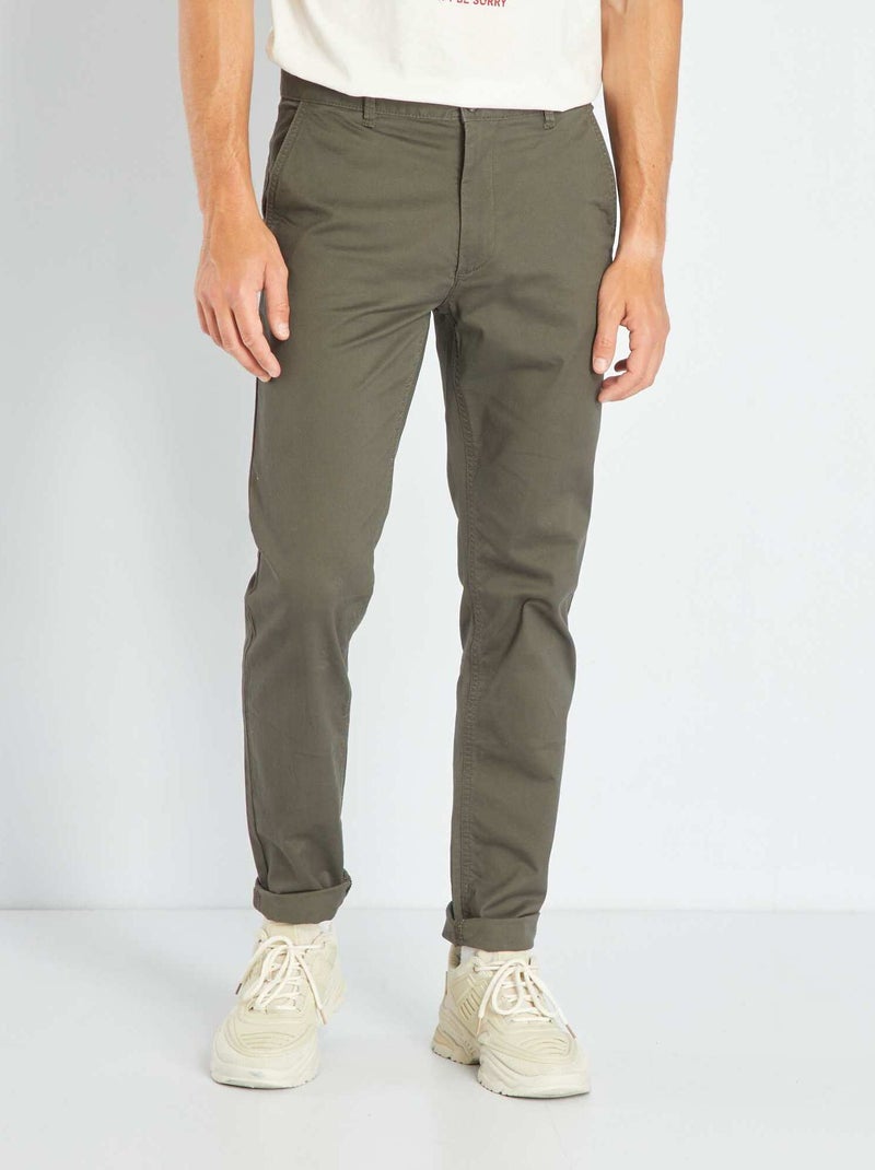 Slim-fit chino KAKI - Kiabi