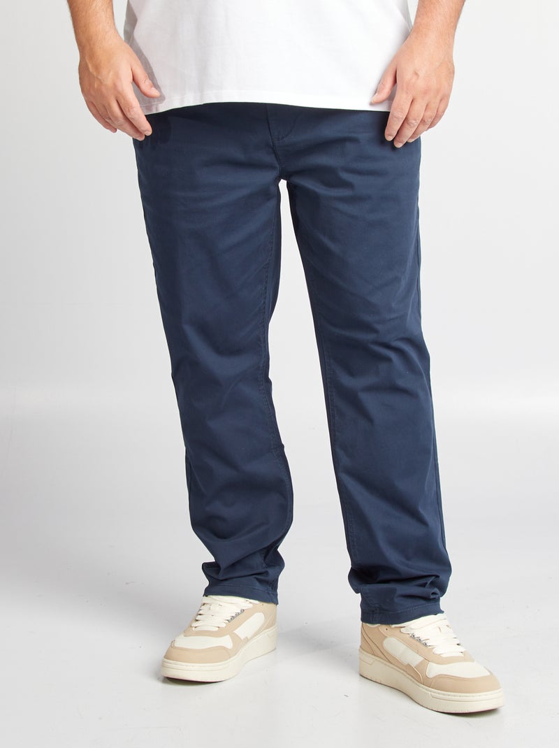 Slim-fit chino L34 BLAUW - Kiabi