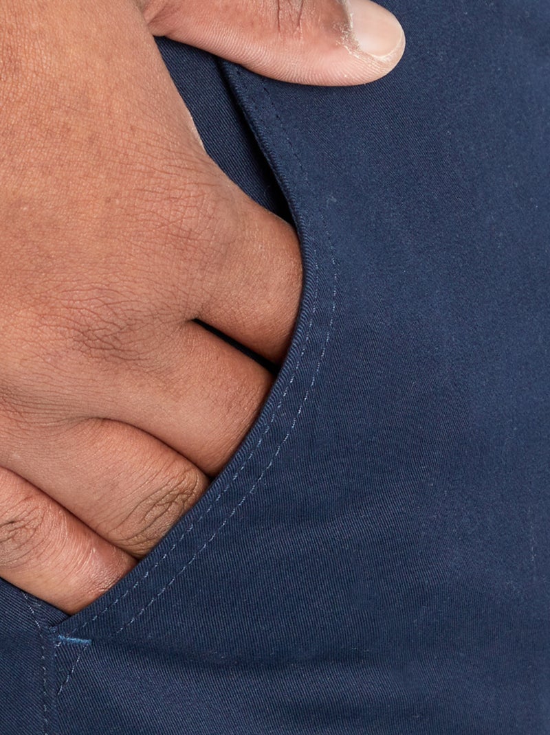 Slim-fit chino L34 BLAUW - Kiabi