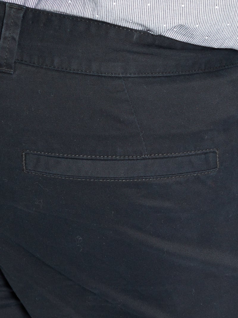 Slim-fit chino L34 zwart - Kiabi