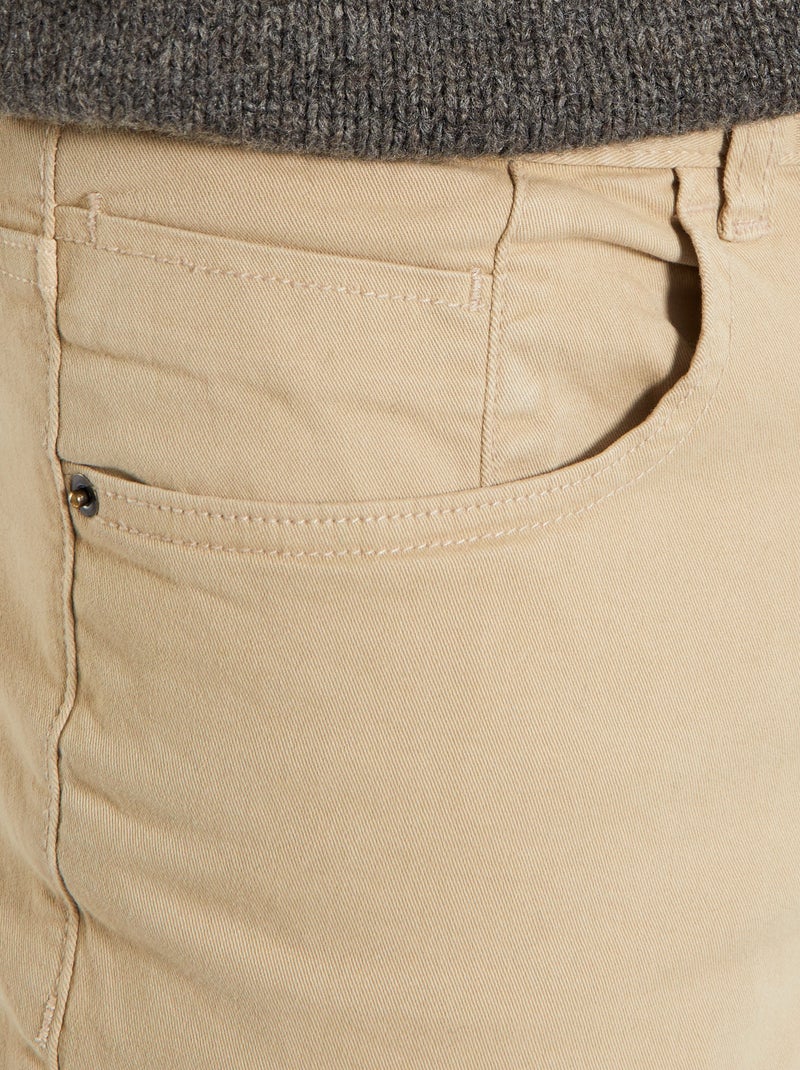Slim-fit chino met 5 zakken - L32 beige - Kiabi