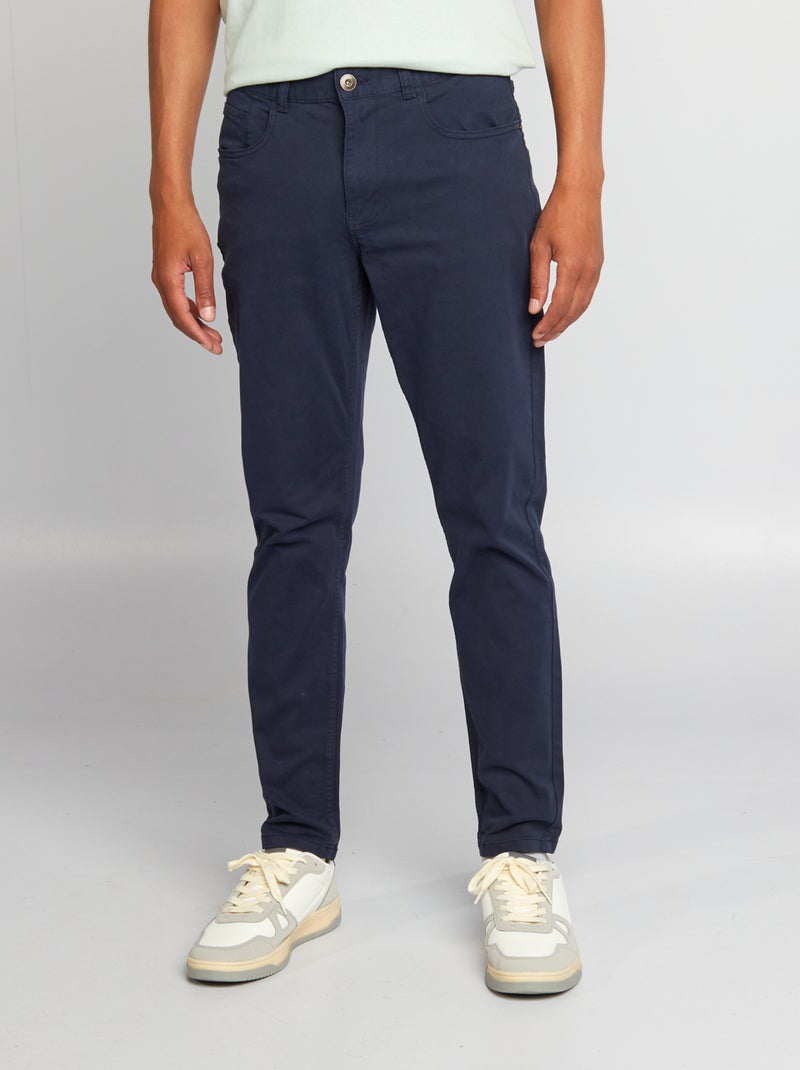 Slim-fit chino met 5 zakken - L32 BLAUW - Kiabi