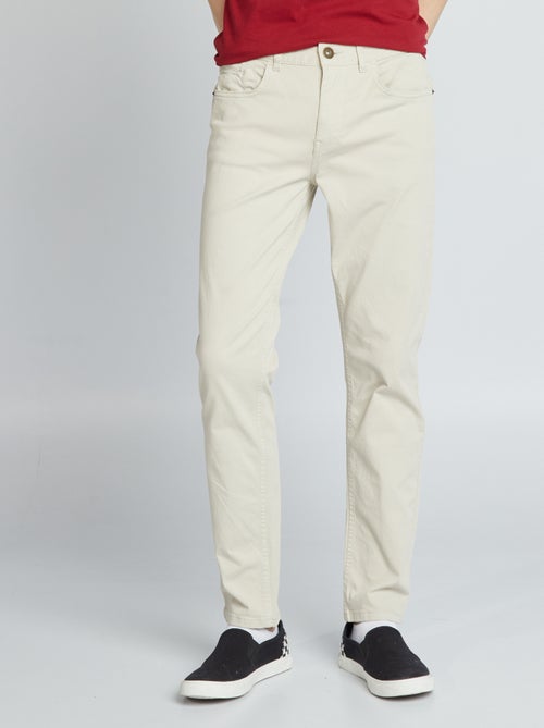 Slim-fit chino met 5 zakken - L32 - Kiabi
