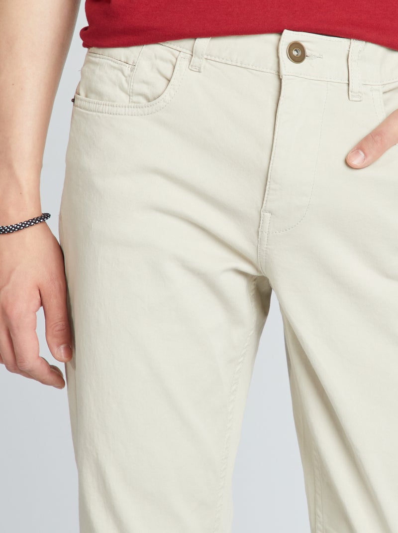 Slim-fit chino met 5 zakken - L32 GRIJS - Kiabi