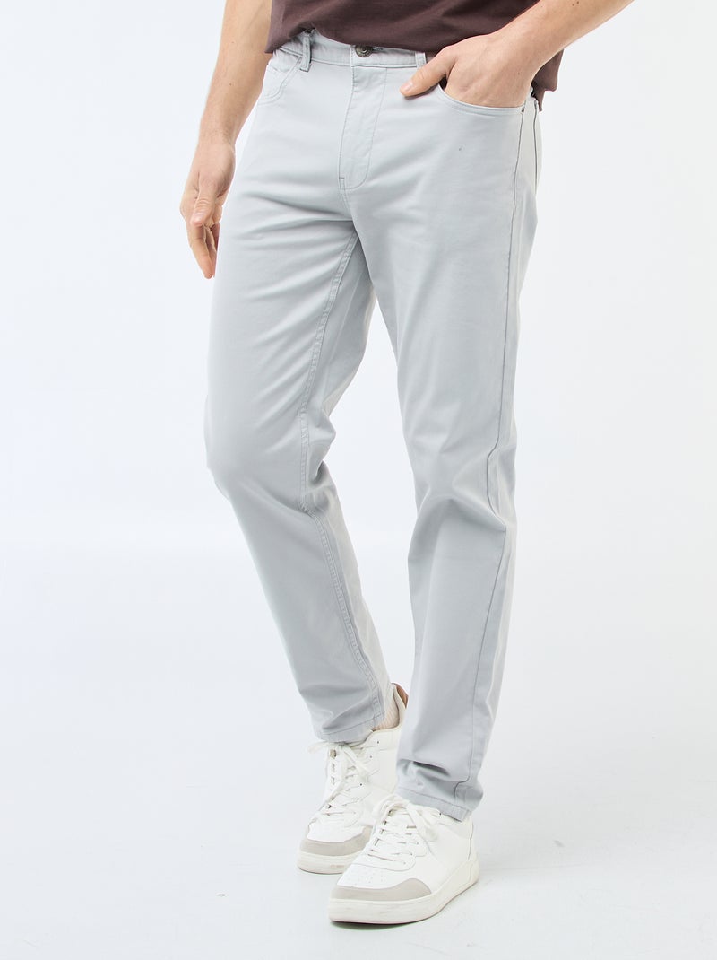 Slim-fit chino met 5 zakken - L32 Grijs - Kiabi