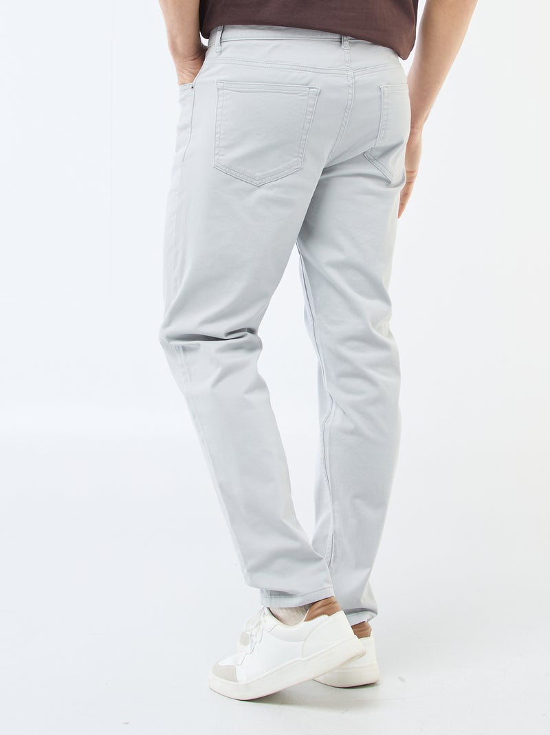 Slim-fit chino met 5 zakken - L32 Grijs - Kiabi
