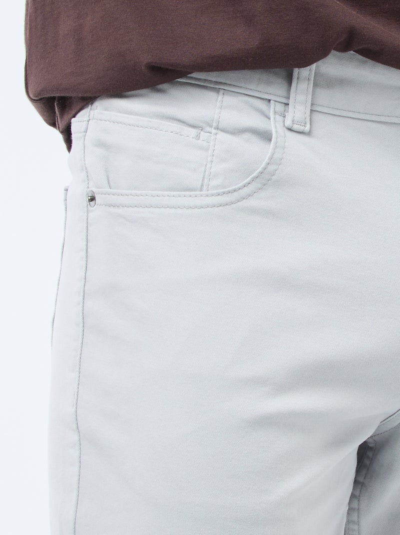 Slim-fit chino met 5 zakken - L32 Grijs - Kiabi