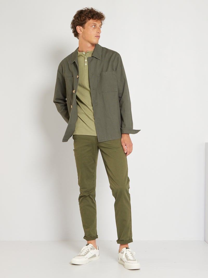 Slim-fit chino met 5 zakken - L32 KAKI - Kiabi