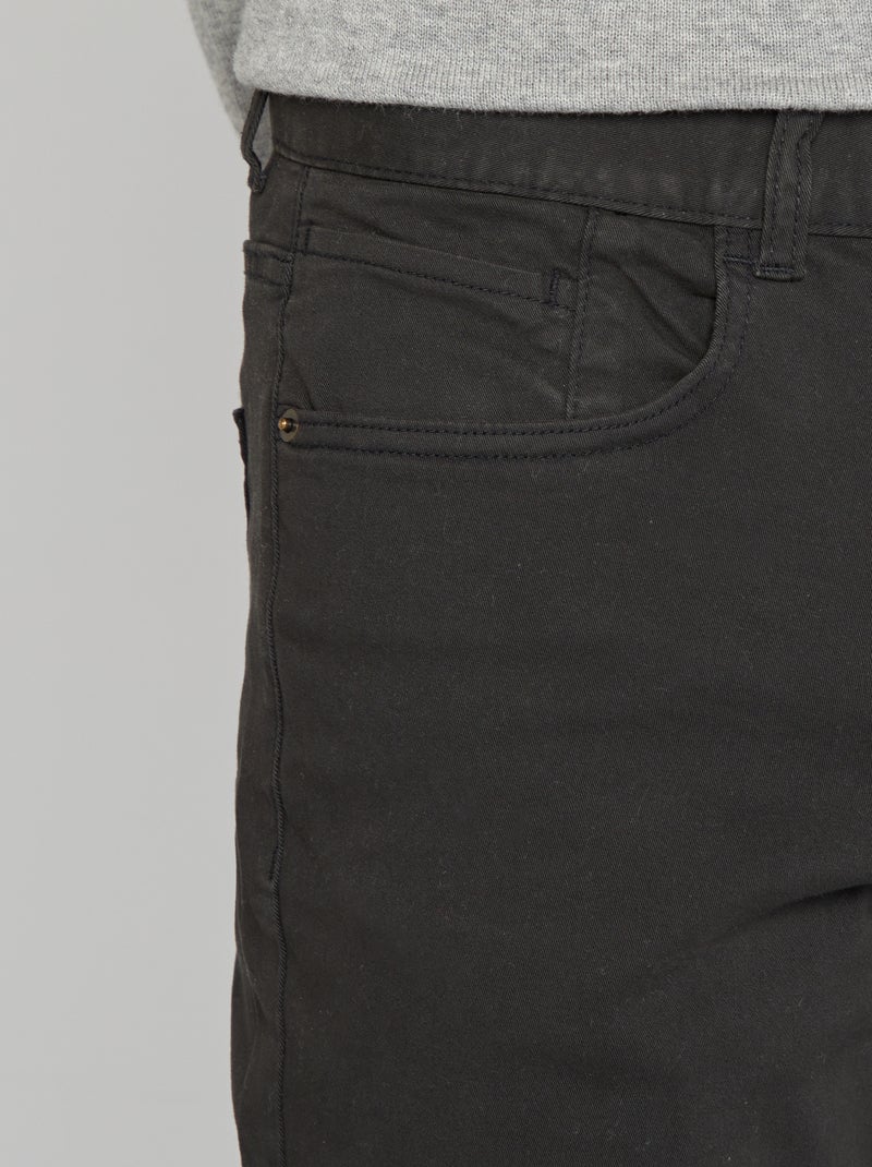 Slim-fit chino met 5 zakken - L32 ZWART - Kiabi