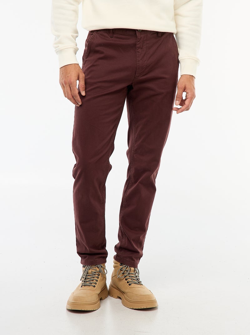 Slim-fit chino Rood - Kiabi