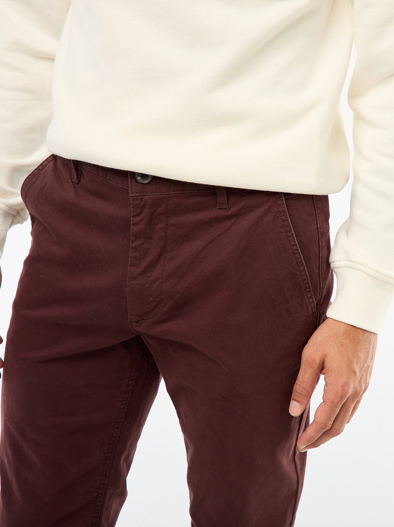Slim-fit chino Rood - Kiabi