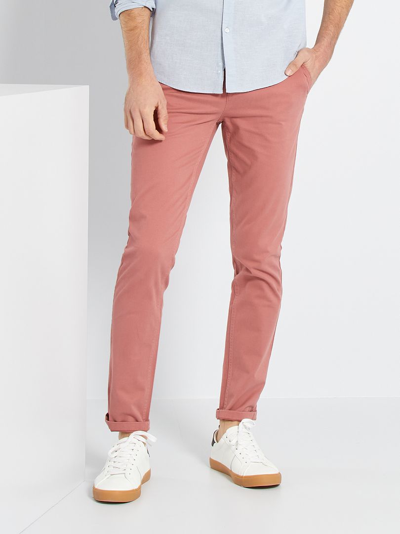 Slim fit chino roze Kiabi 15.00