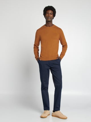 Slim-fit chino van keperstof