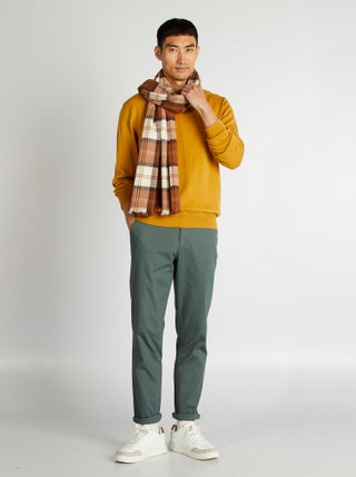 Slim-fit chino van keperstof