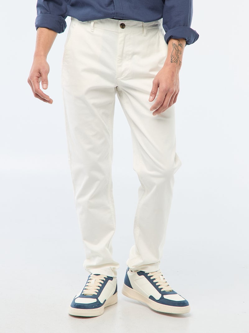 Slim-fit chino Wit - Kiabi