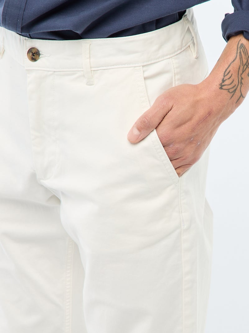 Slim-fit chino Wit - Kiabi