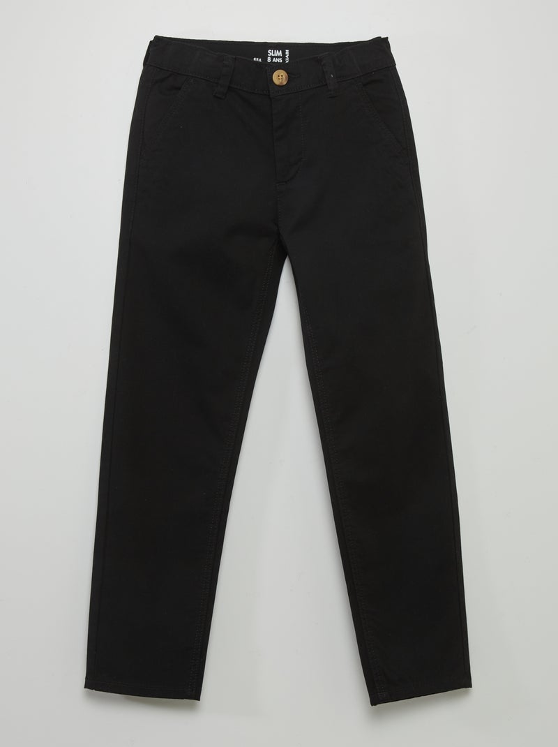 Slim-fit chino zwart - Kiabi