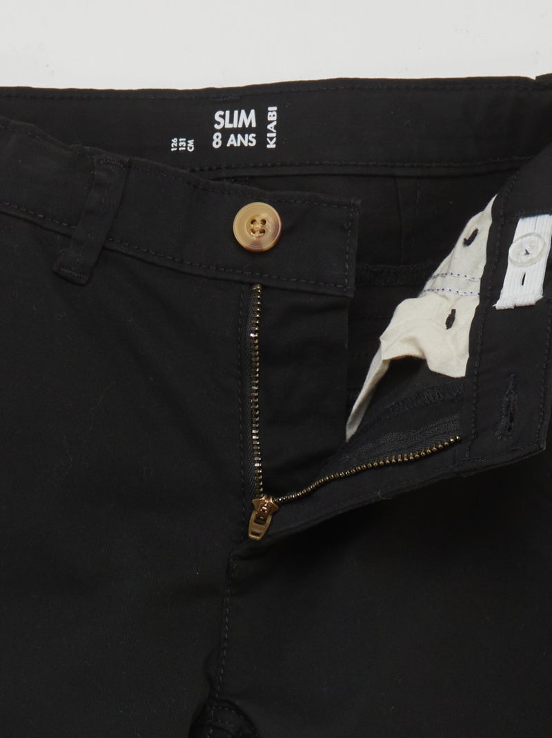 Slim-fit chino zwart - Kiabi