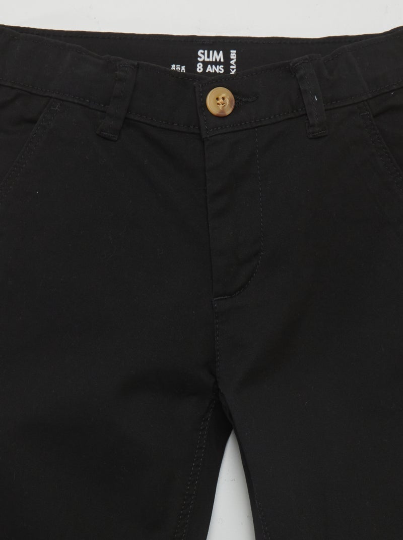 Slim-fit chino zwart - Kiabi