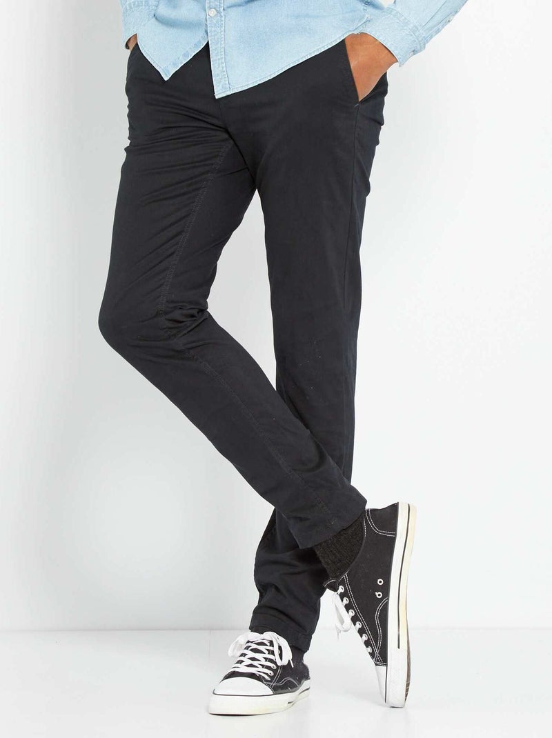 Slim-fit chino zwart - Kiabi