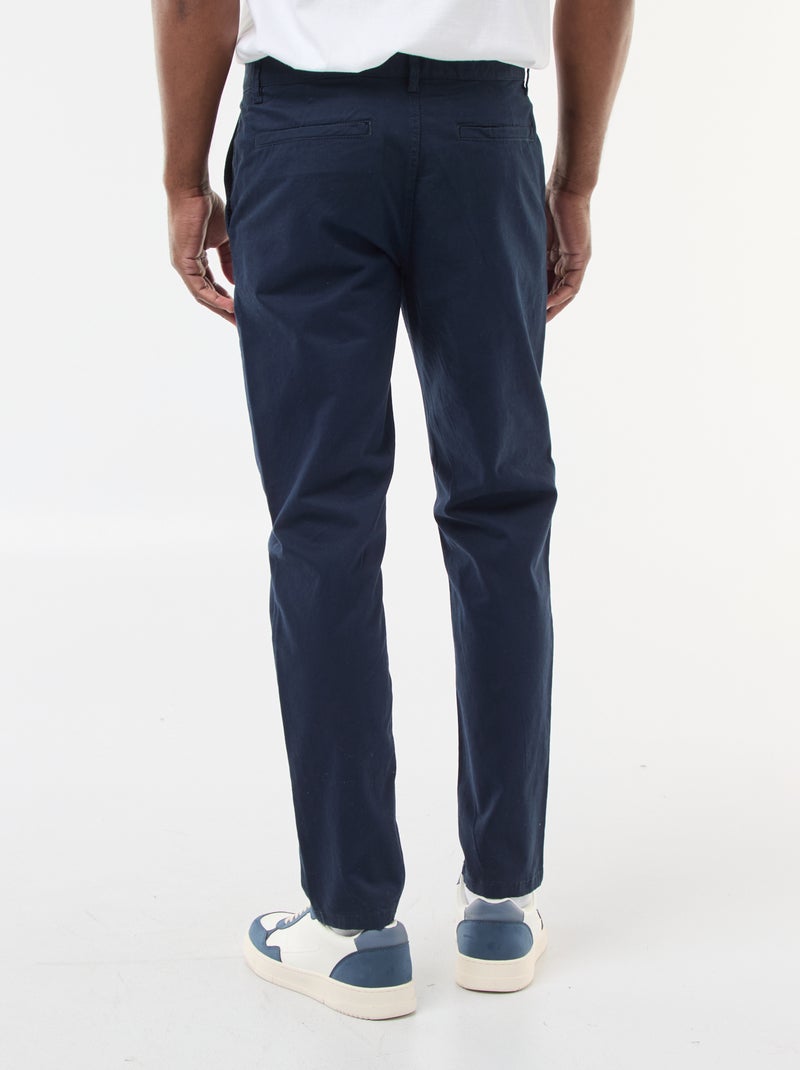 Slim-fit chinobroek L30 BLAUW - Kiabi