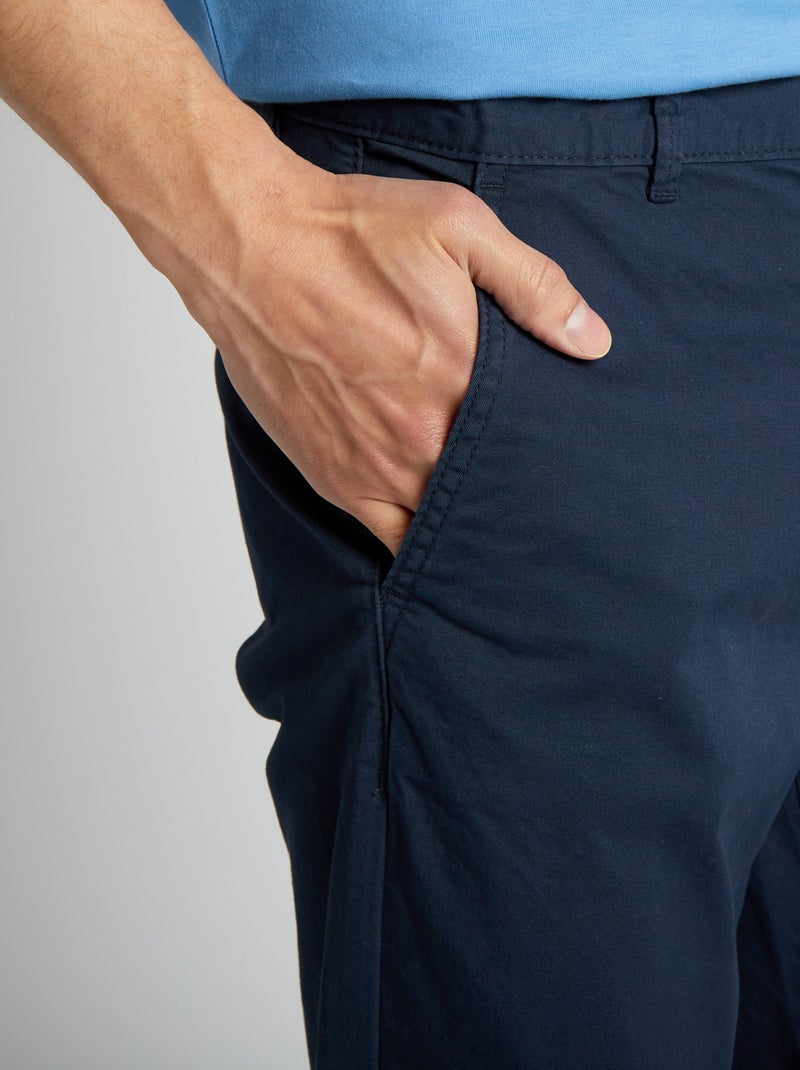 Slim-fit chinobroek L30 BLAUW - Kiabi