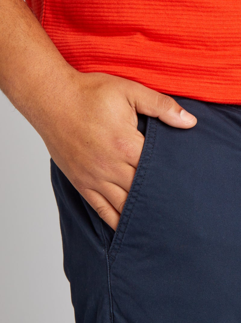 Slim-fit chinobroek L30 BLAUW - Kiabi