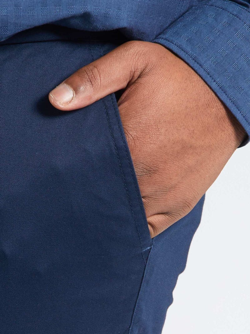 Slim-fit chinobroek L30 BLAUW - Kiabi