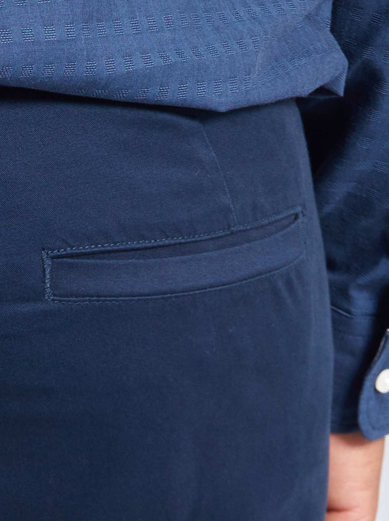 Slim-fit chinobroek L30 BLAUW - Kiabi