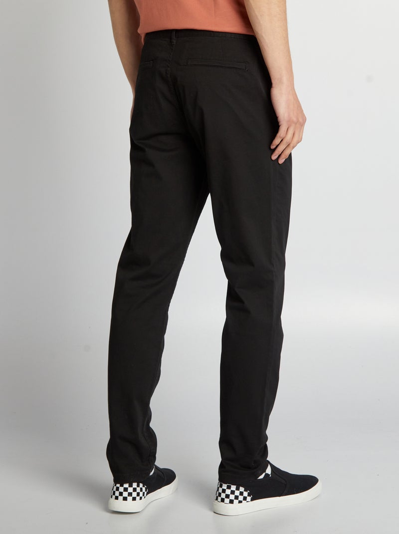 Slim-fit chinobroek L30 ZWART - Kiabi