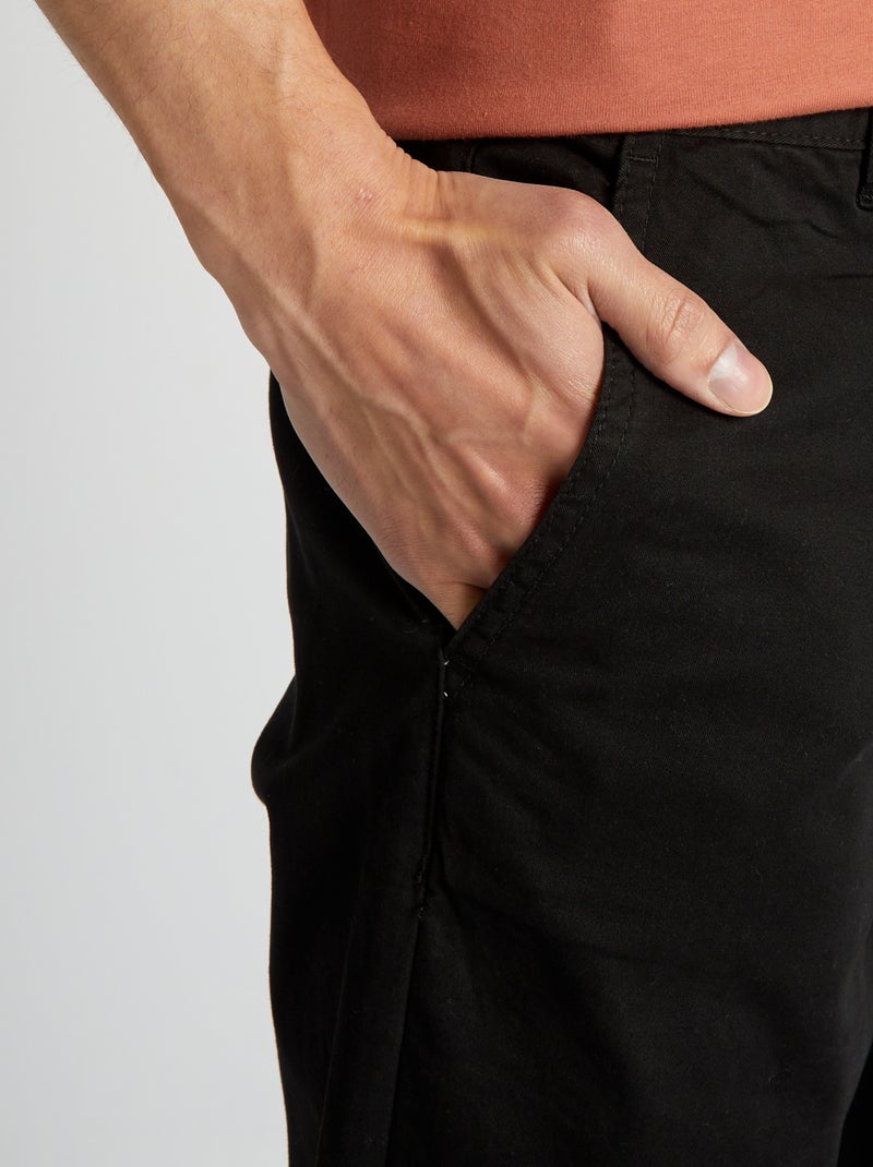 Slim-fit chinobroek L30 ZWART - Kiabi