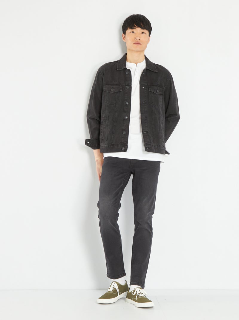 Slim-fit denim broek - L30 GRIJS - Kiabi