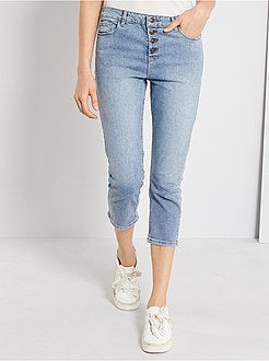 Slim-fit driekwartbroek met een gulp met knoop 'Ecodesign' - Kiabi