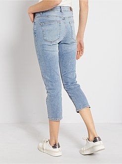 Slim-fit driekwartbroek met een gulp met knoop 'Ecodesign' - Kiabi