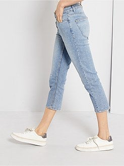 Slim-fit driekwartbroek met een gulp met knoop 'Ecodesign' - Kiabi