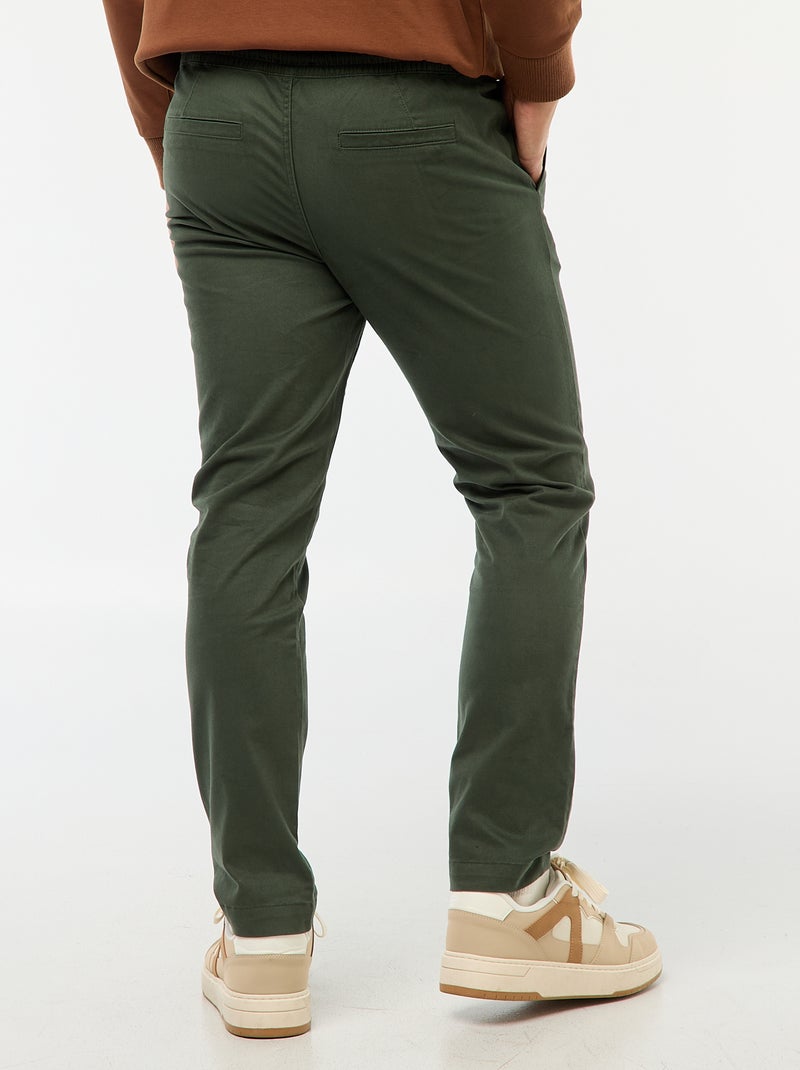 Slim-fit effen joggingbroek Kaki - Kiabi