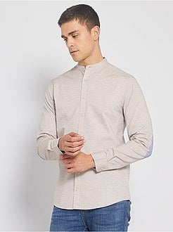 Herenmode maat S-XXL - Slim-fit hemd met maokraag - Kiabi