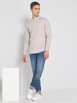 Herenmode maat S-XXL - Slim-fit hemd met maokraag - Kiabi