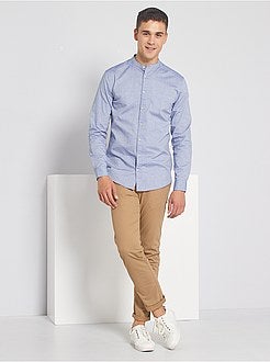 Herenmode maat S-XXL - Slim-fit hemd met maokraag - Kiabi