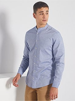 Herenmode maat S-XXL - Slim-fit hemd met maokraag - Kiabi